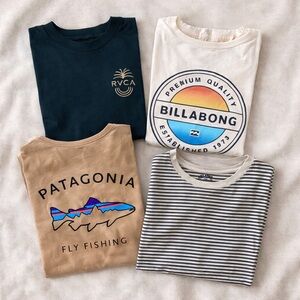 Men’s Medium Surf Tee Bundle Patagonia RVCA Billabong Cotton T-Shirt Lot 4